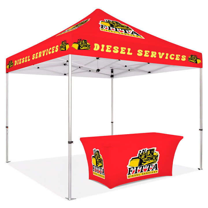 Custom Printed Canopy Tent with Table Cover - Complete Event Package for Tradeshows, Markets, and Outdoor Promotions