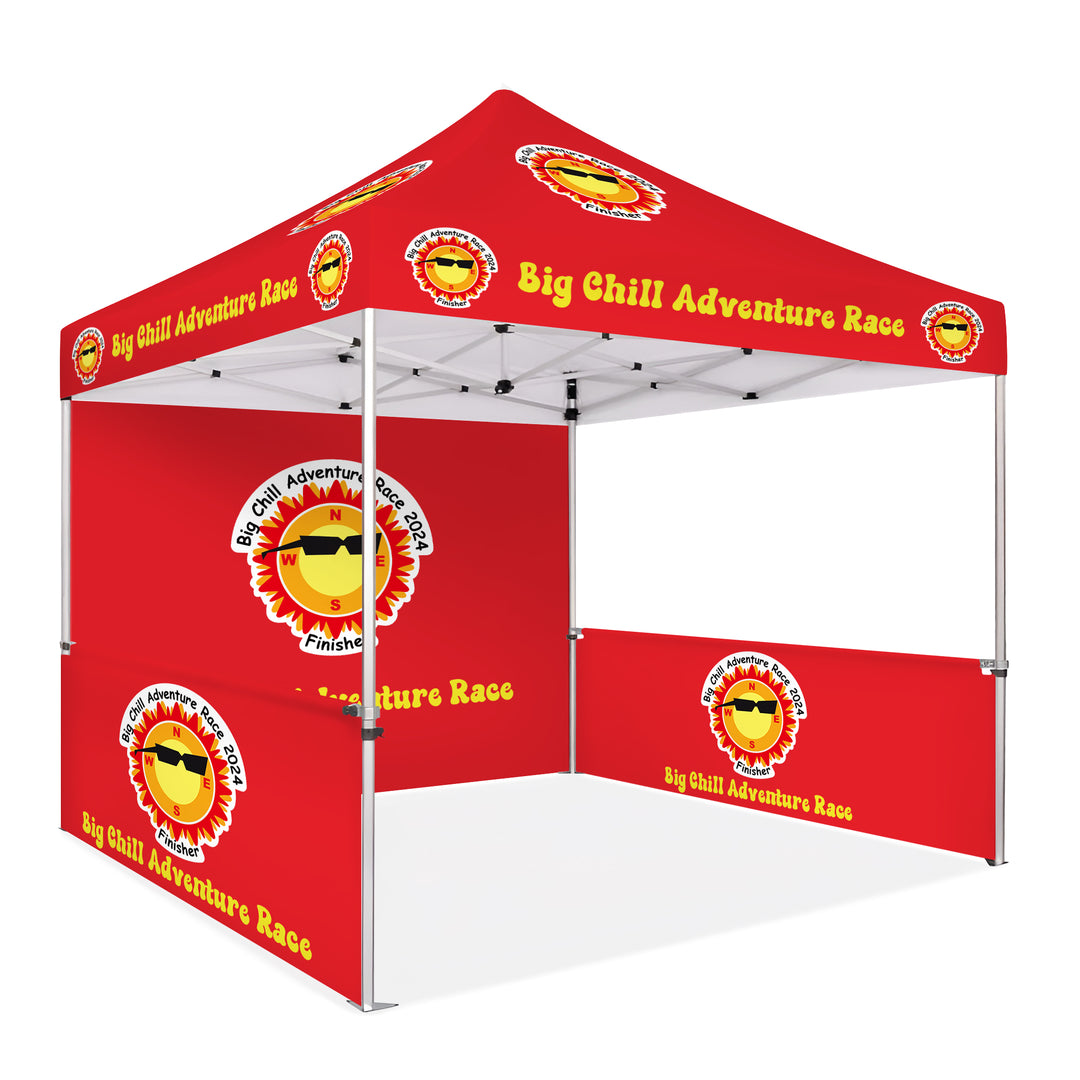 Custom Printed Canopy Tent with Full Back Wall & Half Side Walls - Premium Event Shelter for Tradeshows, Markets, and Outdoor Activities