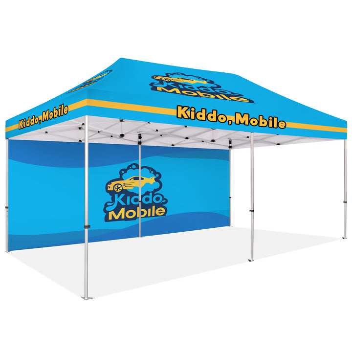 Custom Printed Canopy Tent with Back Wall - Durable & Weather-Resistant for Events, Tradeshows, and Outdoor Use