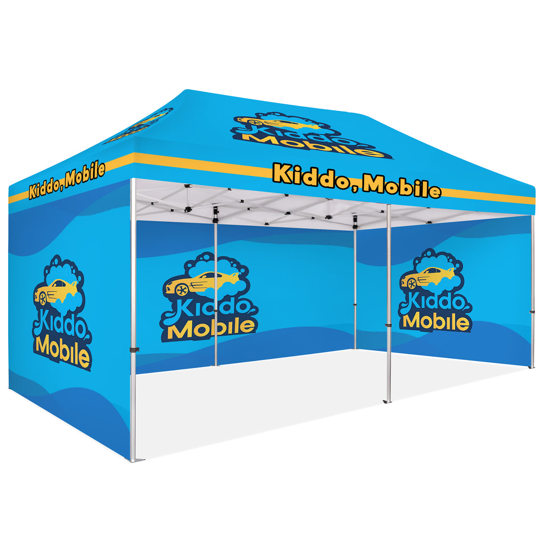 Custom Printed Canopy Tent with Three Back Walls - Ultimate Event Shelter for Maximum Coverage and Brand Visibility