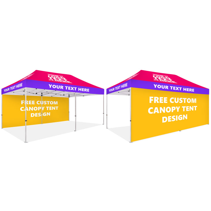 Custom Printed Canopy Tent with Back Wall - Durable & Weather-Resistant for Events, Tradeshows, and Outdoor Use