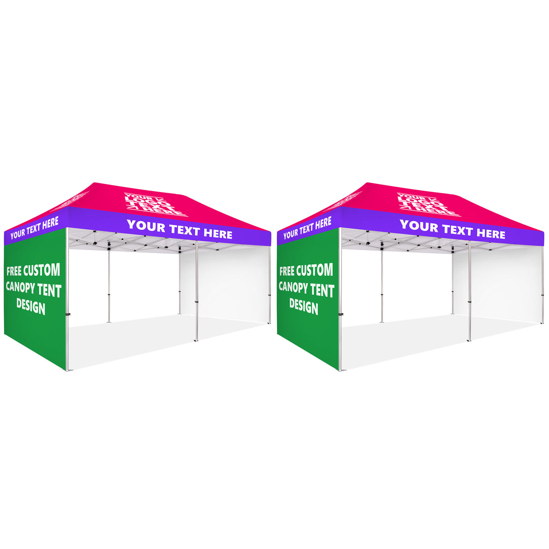 Custom Printed Canopy Tent with Back Wall - Durable & Weather-Resistant for Events, Tradeshows, and Outdoor Use